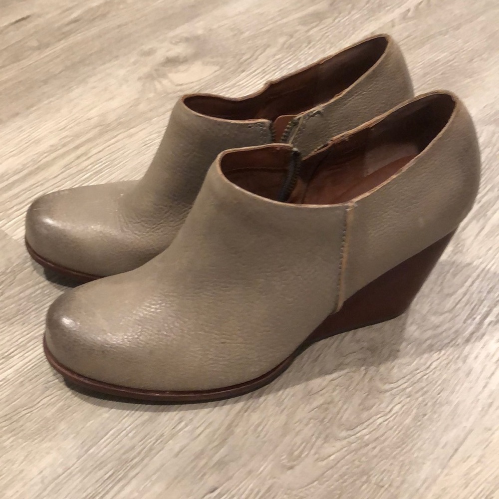 Kirk-Ease ankle boots zip up grey leather size 9M